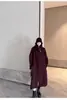 Casaco de Lã Dupla Face 100% Lã Virgem Cor Preto Dourado Frio 25 Novo Estilo de Inverno Casaco Longo de Lã com Gola Alta para Mulheres