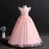 Vestido de Anfitriona para Niños Vestido de Princesa Bordado con Malla para Niños Mayores Vestido para Niñas de Actuación Nocturna