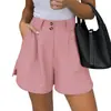 Amazon Europeo y Americano Transfronterizo 2026 Verano Nuevo Moda de Cintura Alta Shorts Casuales de Color Sólido Cómodos con Bolsillos Ropa de Mujer