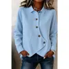 Moda Casual Feminina Amazon Europeia e Americana Transfronteiriça Coleção Outono 2026 Cor Sólida Gaufre Irregular Camisa de Manga Longa