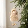 Nuevo colgante de ángel de peluche con alas de cornamenta de dibujos animados de Mingguan, accesorio para árbol de Navidad.