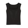 Ropa interior térmica de cuello cuadrado de hilo nuevo de invierno sin aro de acero sujetador sin desgaste copa semifija ropa exterior de fondo para mujer