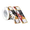 Rollo de pegatinas transparente PET autoadhesivas e impermeables con logo de empresa personalizado y lámina dorada, para empaque de velas
