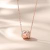 Colar de prata de lei S925 para Mulheres Novo estilo design de nicho cintura fina pingente geométrico de diamante de alta qualidade Xadrez para corrente da clavícula feminina