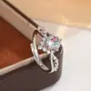Nuevo Anillo Ajustable de Lujo Estilo Completo con Diamantes y Piedras Preciosas de Corte Rosa Graduado para Mujer, Anillo Ajustable de Circonita Iridiscente Multicolor