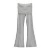 25 Pantalones de Yoga de Encaje Veraniegos Nuevos con Cintura en V para Mujer, Pantalones Acampanados, Cintura Baja, Levanta Glúteos, Ligeramente Acampanados para Danza, Deportes, Fitness