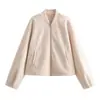 Moda Femenina Nueva Otoño/Invierno 2026 Amazon Transfronteriza Europea y Americana Holgada Casual Color Sólido Versátil Chaqueta Bomber