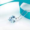 Colgante Topacio Cristal Azul Sintético Corazón Océano Austriaco Quilates Collar Chapado Plata 925 Joyería para Mujer