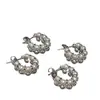 Brincos de Pérola de Água Doce Naturais 3-4mm Trançados com Diamantes Inteiros Nicho Brincos de Alto Padrão Luxo Acessível Versátil Brilhantes e Nobres