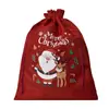 Bolsas de Arpillera Navideñas, Bolsas de Regalo para Fiestas Infantiles, Bolsas de Dulces de Lino con Cordón, Bolsas de Empaque de Regalo de Muñeco de Nieve Navideño