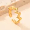 Anillo Nuevo de Acero Inoxidable Transfronterizo, Anillo de Onda de Presión de Aceite Moderno y Personalizado, Joyería de Anillo Abierto Irregular Plisado