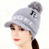 Gorro de Tricô de Inverno para Mulheres, Forrado com Fleece, Espessado, Quente, Protege as Orelhas, Boné tipo Bico de Pato, Chapéu Tendência para Ciclismo Anti-Frio com Aba Larga