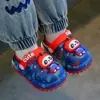 Chinelos infantis de algodão, design fofo de panda, para meninos e meninas, adequados para uso interno, macios e quentes, com solas grossas e características antiderrapantes