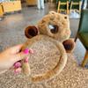 Diadema de capibala de peluche para mujer, con cara de castor, con parte superior craneal alta, ideal para fotografiar animales pequeños, accesorios para el cabello para otoño e invierno.