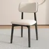 Cadeira de Jantar Moderna Nórdica para Uso Doméstico, Cadeira com Encosto de Luxo Leve, Cadeira de Restaurante na Cor Creme, Cadeira e Banqueta Simples para Mesa de Jantar de Hotel