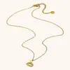 Collar con Colgante de Corazón con Pedrería Estilo Ins Transfronterizo Europeo y Americano, Acero Inoxidable Chapado en Oro de 18 Quilates, Diseño de Nicho, Colgante de Lujo Ligero