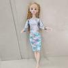 Ropa de Muñeca de 30cm Vestido de Lentejuelas con Cuentas de Manga Larga + Chaleco Degradado Juguete para Vestir Muñecas