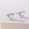 Zhen Rong desea los aretes de corazón de circonita colorida incrustados de diamantes más vendidos, aretes de boda de moda para mujeres europeas y americanas, joyería para las orejas