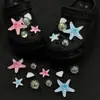 Perla de Resina Iridiscente Agujero Flor de Zapato 3D Accesorios Flor Estrella de Mar Concha DIY Hebilla de Zapato Desmontable Venta al por Mayor