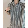 Camisa de Manga Corta con Patrón de Espiga Estilo Old Money para Hombre, Camisa Casual Americana Resistente de Verano, Chaqueta de Moda Fresca de Corte Holgado