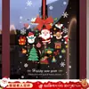 Pegatinas Estáticas de Papá Noel y Árbol de Navidad para Ventanas, Pegatinas para Puertas de Vidrio, Calcomanías para Ventanas, Decoraciones Navideñas, Montaje de Escena
