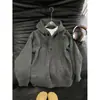 Suéter con Capucha y Cuello Henley Color Gris Oscuro para Hombre, Tejido de Punto Pullover para Otoño e Invierno, Chaqueta Casual de Alta Gama Estilo Americano