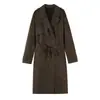 Casaco Trench Coat Feminino Elegante e Moderno, Manga Longa, com Cinto, Estilo Europeu e Americano Transfronteiriço 2026 4968021