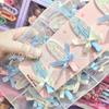 Grampo de Cabelo Ins Fofo e Doce Sem Marcas Azul Sal Marinho Laço de Renda Pequeno Floral Presilha Lateral para Menina Grampo Infantil