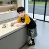 Conjunto de Verão para Meninos 2026 Novo Tendência Cool Estiloso de Manga Curta Duas Peças para Meninos Roupa de Rua de Verão Infantil 9