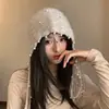 Gorro de ganchillo con borlas, un gorro de punto versátil y que estiliza el rostro para mujer, perfecto para otoño e invierno, e ideal para viajar a Sichuan.
