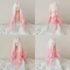 Peluca de seda suave para muñeca BJD, cabello largo para vestir, con flequillo, ondulado, rizado y pieza de cabello de color degradado