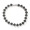 Pulseira Colorida de Pedra Preciosa Flor de Trevo de Quatro Folhas Transfronteiriça Europeia e Americana, Fashionável e Versátil, Luxo Leve com um Toque de Alto Padrão, Pulseira de Cobre Cravejada com Zircônia de Diamante Completo