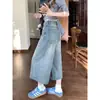 Jeans Crop Rectos Desgastados de Color Claro Estilo Retro Americano para Mujer, Pantalones Holgados de Pierna Ancha de Cintura Alta, Pantalones de Siete Cuartos