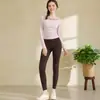 Conjunto de yoga de encaje de un hombro, conjunto de manga larga para otoño/invierno para mujer, con sujetador incorporado, estilo nuevo, sexy, elegante y deslumbrante top de fitness