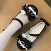 Outono de 2026 Novos Sapatos Lolita Sapatos Mary Jane com Laço Salto Grosso Aumenta Altura Uma Tira Solado Macio Sapatos Lolita para Mulheres