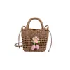 Bolso de Paja Tejida Minimalista Transfronterizo para Mujer 2026 Nuevo Estilo Bolso de Mano Tejido Bolso Cubo de Playa para Vacaciones Hombro Cruzado