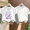 Camiseta de manga larga a rayas de algodón puro estilo coreano para niñas, nueva tendencia versátil de otoño 2026, top básico para niños mayores