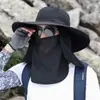 Chapéu de Sol Camuflado Masculino com Protetor Facial e de Pescoço Removíveis, Chapéu de Sol para Pesca, Chapéu de Pescador Solar para Exterior