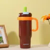 Taza de Hielo Gigante con Popote, Termo para Coche de Gran Capacidad de Acero Inoxidable 316, Taza de Agua Personalizada con un Toque de Lujo Ligero y de Alta Gama