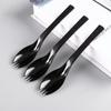 Cucharas Desechables Empaquetadas Individualmente Cucharas de Mesa para Llevar Cucharas de Plástico para Pastel Postre Cucharas para Servir Fruta Gelatina de Hierba Quemada con Mango Largo Tenedores y Cucharas