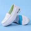 Zapatos de Enfermera de Punto Cuero Genuino para Mujer Amortiguación de Aire Suela Suave Transpirables No Cansan los Pies Zapatos de Trabajo para Hospital Venta al por Mayor Transfronteriza Dropshipping