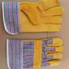 Tela Rayada Comercio Exterior Guantes de Piel de Oveja de Palma Completa Protección Laboral Guantes de Soldador Mitad Forro Polar Cómodos de Dos Capas Mitad Cuero