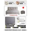 Cama tapizada minimalista de estilo italiano con tirador de tela, diseño de cabecero alto (wingback) en gris claro, respaldo grande y soporte lumbar, adecuada para un dormitorio principal
