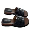 Sandalias Slip-On con Suela Gruesa para Aumentar la Altura para Mujer, Nuevo Estilo Verano 2026, Tejido Francés, Antideslizantes, Transpirables, Cuña de Color Sólido