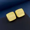 Pendientes de botón cuadrados geométricos de moda simple diseño nicho estilo frío nuevos pendientes dorados pendientes al por mayor