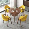 Mesa de Recepción y Negociación Simple Nórdica con Sillas Combinadas para Cafetería de Té con Leche, Apartamento, B&B, Mesa de Comedor, Mesa Redonda Pequeña de Balcón