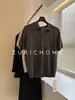 Zurich Home Básico Polo Casual Versátil Textura de Linho Gola Polo Tricô Manga Curta Camiseta Top