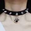 Colar Gargantilha Cruzada de Couro Preto Casual Estilo Punk Design de Nicho Doce e Cool para Mulheres Simples e Moderno
