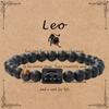 Pulseira com 12 Signos do Zodíaco Estilo Fosco para Homens, Contas de Pedra Olho de Tigre, Cordão Elástico, Pulseira Unissex, Estilo Vintage para Negócios, Estilo Transfronteiriço