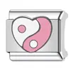 Pulsera Módulo Italiano Corazón de Melocotón Transfronterizo Patrón DIY Pulsera de Costura Hecha a Mano Módulo de Corazón para Pareja de Acero Inoxidable